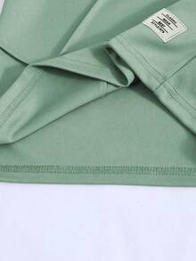 SHEIN Mirajuku 男童圆领休闲短袖T恤和短裤两件套 - 綠色 - 查看 6