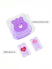 SHEIN X Care Bears Rainbow Bear Gradient Charging Head Case Pattern Gradient Charging Head Case, For Apple Charging Head (Without Data Cable), Gift Ideas, Summer/Spring, Beach, Vacation - Purple - View 5