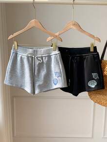 Comfortcana Women's Summer Casual Embroidered Drawstring Shorts - Multicolor - View 3