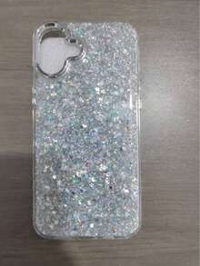 1-Piece Luxury Shiny Diamond Leather Phone Case Compatible With  16e ,16,16 Pro,16Pro Max ,16Plus - Silver - View 9