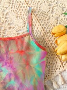 Young Girl Casual Daily Street Tie-Dye Jumpsuit - Multicolor - View 4