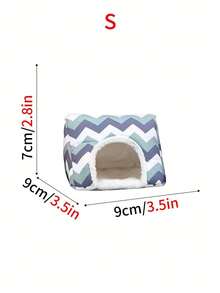 1PC Polyester Padded Warm Small Animal Nest Soft Cozy Comfortable Fluffy Pet Bed For Hamsters Sugar Gliders Squirrels Parrots Small Pets Indoor Cage Home Pet Supplies Daily Use Essentials - Multicolor - View 17