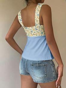 SHEIN Áo hai dây màu trắng dáng rộng dành cho nữ, có dây rút, thích hợp mặc ngoài trời, đi nghỉ mát, kiểu dáng dễ thương mùa hè. - Nhiều màu - Xem 3
