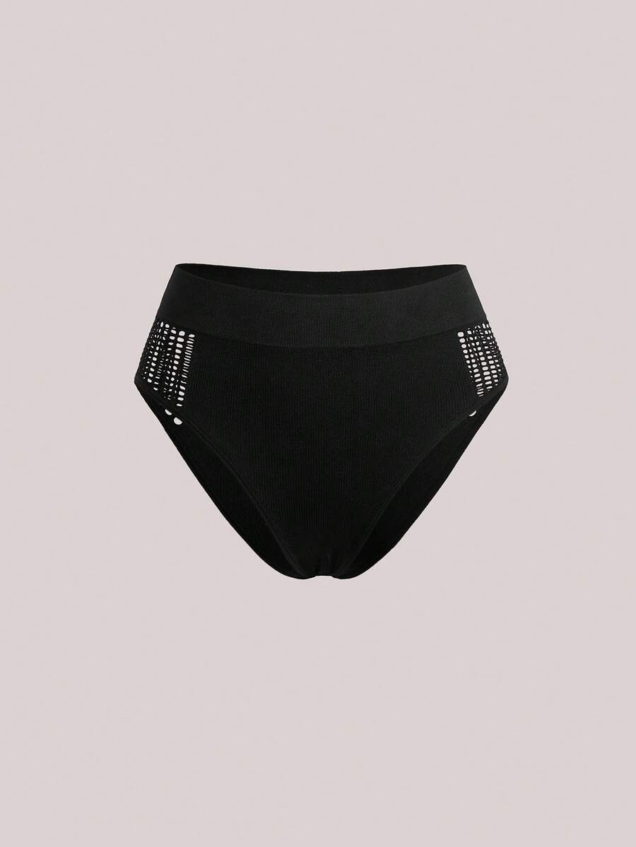 quần sịp nữ Cắt ra màu trơn - màu đen - Xem 1