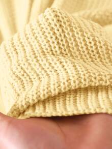CosyJoli Cárdigan de punto sin mangas de cuello en V y abotonadura sencilla para mujer de talla grande - Amarillo - Ver 7