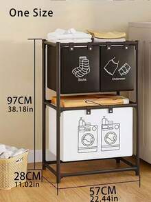 A Large-Capacity Laundry Basket With Cute Cartoon Images - Black and White - View 2