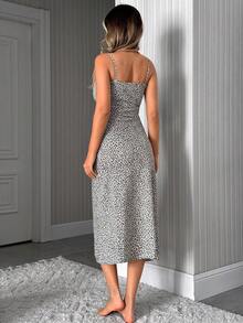 Leopard Print Sleeveless Sexy Casual Relax Lounge Dress - Multicolor - View 2