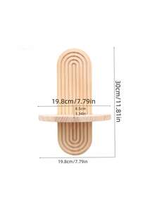 1-2 Tier Modern Arched Minimalist Wooden Wall-Mounted Shelf, Geometric Hanging Flower Pot Rack, Plant Rack, Plant Propagation Rack, Wall Art Candlestick, Crystal Treasure Display Rack, Suitable For Bedrooms, Living Rooms, Kitchens, Housewarming Gifts. - Multicolor - View 3