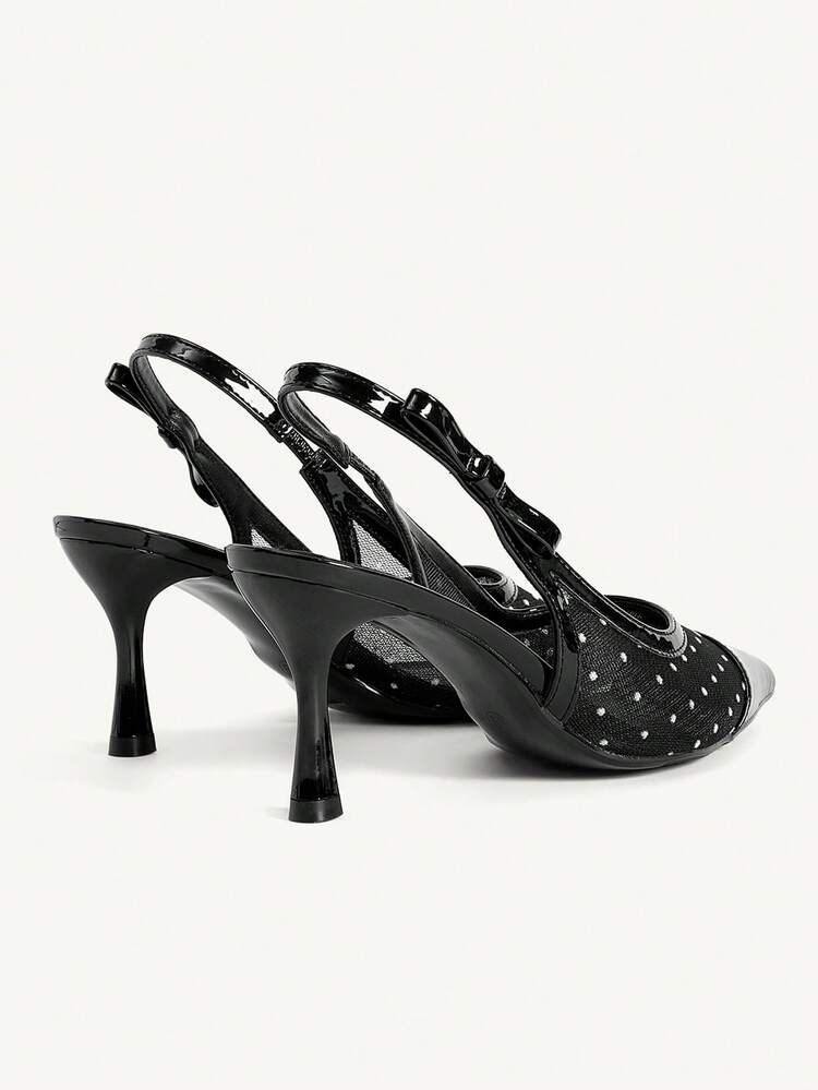CUCCOO CHICEST Women's Simple Net Splicing High-Heeled Shoes