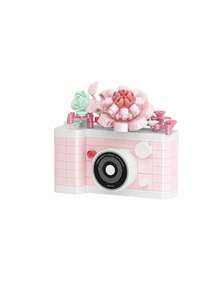 POKOJA LAND Bloques de construcción de cámara en miniatura, set creativo de cámara de flores de ladrillos, kit de modelo de cámara retro de bricolaje, adorno de escritorio para decoración del hogar y oficina, regalo ideal para cumpleaños, San Valentín, vacaciones, fiesta, favor, juguete artesanal creativo para amantes de la fotografía, juguete de construcción con temática de aventura en la naturaleza para exhibición y colección - Multicolor - Ver 9