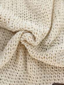 Franclia 女士镂空长袖黑色单肩毛衣 - 黑色 - 查看 5