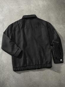 STYNVO Men's Minimalist Printed Long Sleeve Jacket - Black - View 2