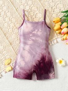 Bộ áo liền quần nhuộm màu tie-dye phong cách thường ngày cho bé gái, kiểu dáng giản dị dạo phố. - Nhiều màu - Xem 4