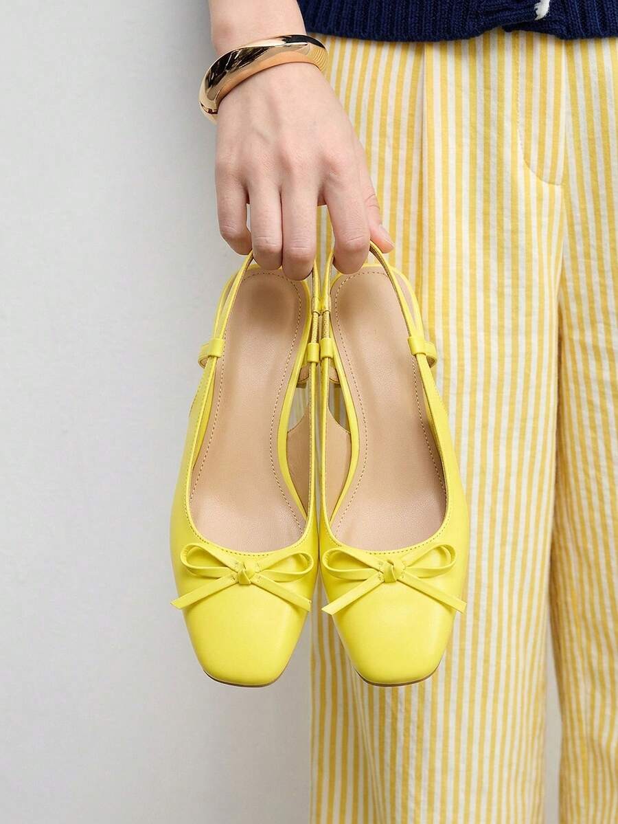CUCCOO BIZCHIC Ladies' Fashion Basics Commuter Elegant Versatile Flats For Festive Outdoor Offices - Yellow - View 1