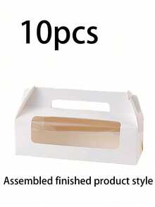 Set Of 10 Cake Roll Packaging Boxes With Transparent Windows-Ideal For Swiss Rolls, Cakes, Mousses, Towel Rolls, Pastries, And More. Perfect For Packaging Gifts For Weddings, Birthdays, Christmas, Halloween, And Other Holidays; Also Suitable For Storing Baking Supplies. - Multicolor - View 6