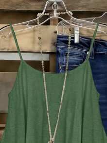 Parysyn Plus-Size Woven Sexy Vacation Casual Summer Halter Tops And Vests - Green - View 3