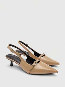 CUCCOO BIZCHIC Women's Shoes Pointed Toe Kitten And High Heel Shoes - Khaki - View 9