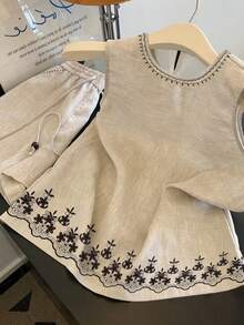 GlowEve Camisa sin mangas bordada de verano para mujer - Albaricoque - Ver 4