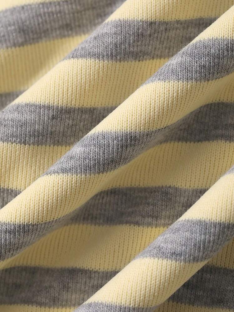 Women's Off-Shoulder Striped Fitted T-Shirt, Spring/Summer