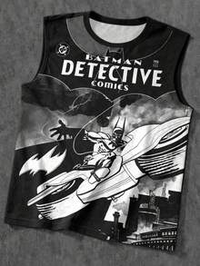 BATMAN X SHEIN Manfinity EMRG 男士夏季全印花圆领无袖时尚图案背心 - 彩色 - 查看 1