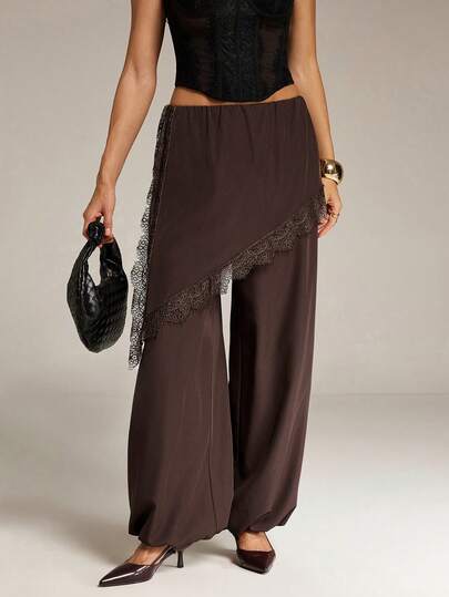 SHEIN Tall Women's Solid Color Pleated Pocket Drawstring Loose Casual Pants Women Harem Pants Loose Pants For Women Elastic Waist Pants Women Casual Pants Women Summer Pants Women Summer Pants Women Pants Casual Harem Pants Women Sweatpants Sweatpants Women Black Pants Baggy Pants Fall Women Clothes Back To School Clothes