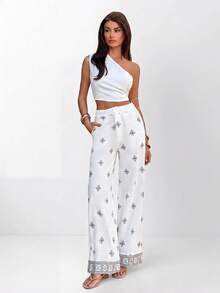 EURMUSE Pantalones para mujer - Blanco - Ver 3