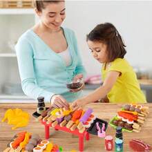 Children's Play Barbecue Toy Set, Grill, Tray, Realistic Food, Kitchen Barbecue Skewer Set, Birthday And Holiday Gifts For Boys And Girls - Multicolor - View 3