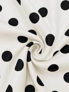 Everyssa Women's White With Black Polka Dots Sleeveless Camisole Dress,Summer Vintage Beach Vacation Swing Holiday,Elegant A-Line Slip Skirt - Apricot - View 6
