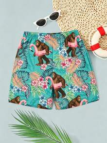 SHEIN 1pc Young Boys' Casual Striped Shorts, Suitable For Summer - Multicolor - View 2