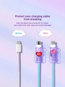 SHEIN X Care Bears Rainbow Bear Gradient Charging Head Case Pattern Gradient Charging Head Case, For Apple Charging Head (Without Data Cable), Gift Ideas, Summer/Spring, Beach, Vacation - Purple - View 4