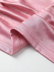 Rina Fox Camiseta ajustada elegante de 2 en 1 con estampado de patchwork para mujer - Rosa - Ver 3