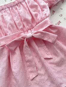 Flirla Áo kiểu nữ mùa hè giản dị, chất liệu jacquard màu hồng, cổ vuông, viền bèo nhún, tay ngắn, cài cúc phía trước, thích hợp cho đi biển, nghỉ mát, dự tiệc, đi học. - Hồng - Xem 8
