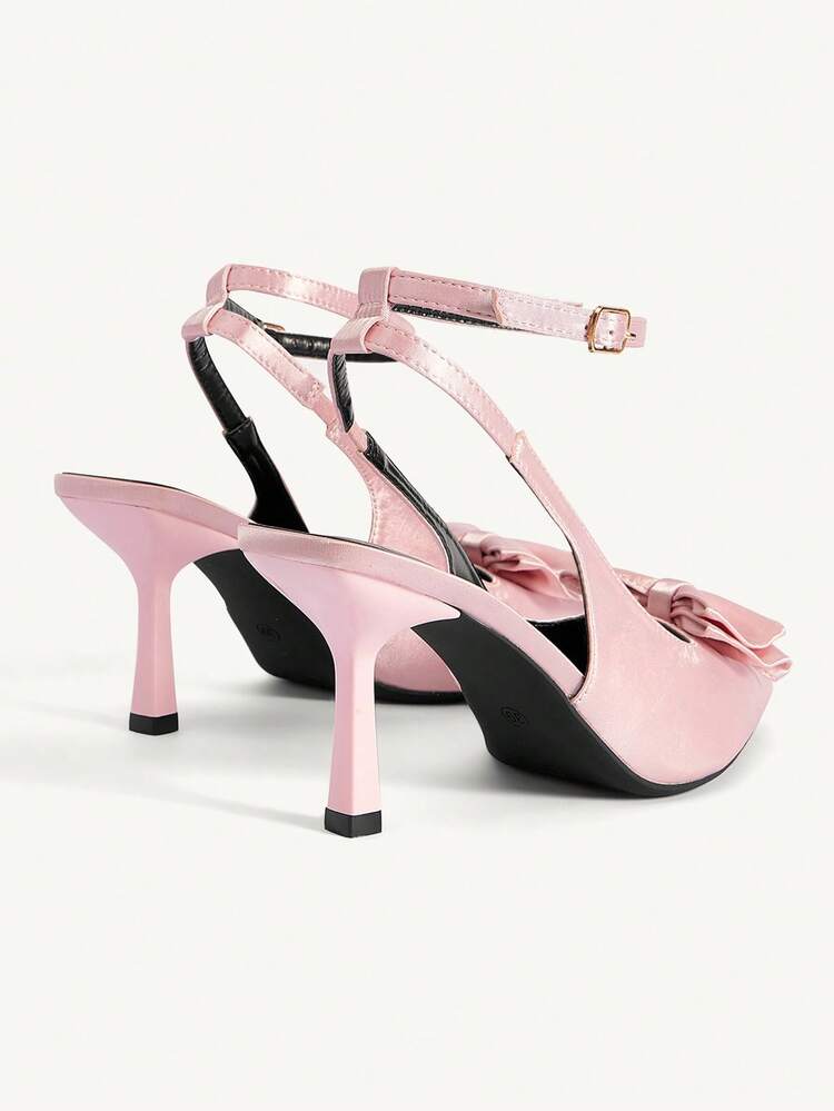 CUCCOO CHICEST Women's Elegant Pointed Toe High Heel Shoes With Layered Bow Ankle Wrap Design, Romantic And Sweet Wine Red Heels For Dates, Afternoon Tea, Work Spring Shoes Spring Break Easter Prom Heels For Christmas Elegant Shoes Wedding Shoes Spring Shoes Bride Shoes