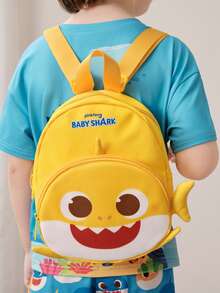 BABY SHARK X SHEIN 1. Ba lô mini hình hoạt hình dễ thương, dây đeo vai có thể điều chỉnh độ dài, thích hợp cho các chuyến đi chơi, đi làm, v.v., hình cá mập con, cá mập dễ thương, đại dương. - Màu vàng - Xem 6
