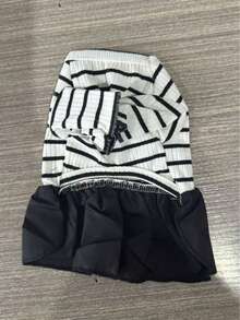 宠物衣服 条纹简约透气狗狗连衣裙 适合小型宠物 - 黑與白 - 查看 10