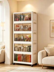 1 Piece Of 45cm/17.7 Inches Wide Storage Cabinet, Folding Storage Box, Household Living Room Toy Cabinet Storage Shelf, Snack Cabinet Organizer, Kitchen Storage Cabinet, Christmas Gift, Storage Box, Under-Bed Storage - Multicolor - View 7