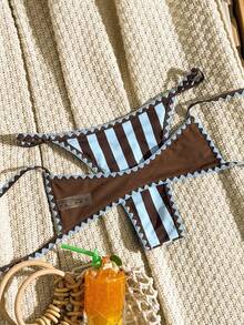 Swim Vcay Bộ đồ bơi 2 mảnh nữ mùa xuân/hè 2026 mới, họa tiết hoa ngẫu nhiên, phong cách thanh lịch, thoải mái, thích hợp cho kỳ nghỉ biển. - Nhiều màu - Xem 2