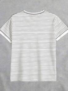 Women's Casual Striped Lemon Print T-Shirt, Summer - Multicolor - View 2