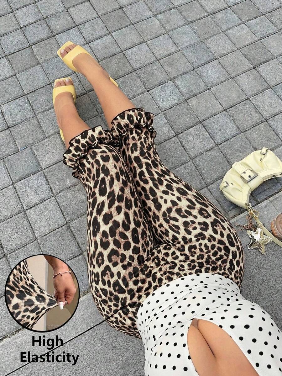 Quần legging họa tiết da báo cỡ lớn dành cho nữ, phù hợp cho các lễ hội âm nhạc. - Nhiều màu - Xem 1