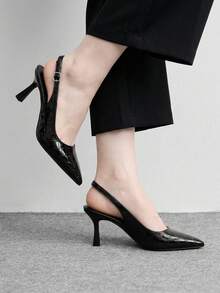 CUCCOO BIZCHIC 女士优雅尖头高跟鞋，通勤必备 - 黑色 - 查看 3