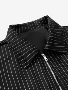 STYNVO Men's Minimalist Printed Long Sleeve Jacket - Black - View 5