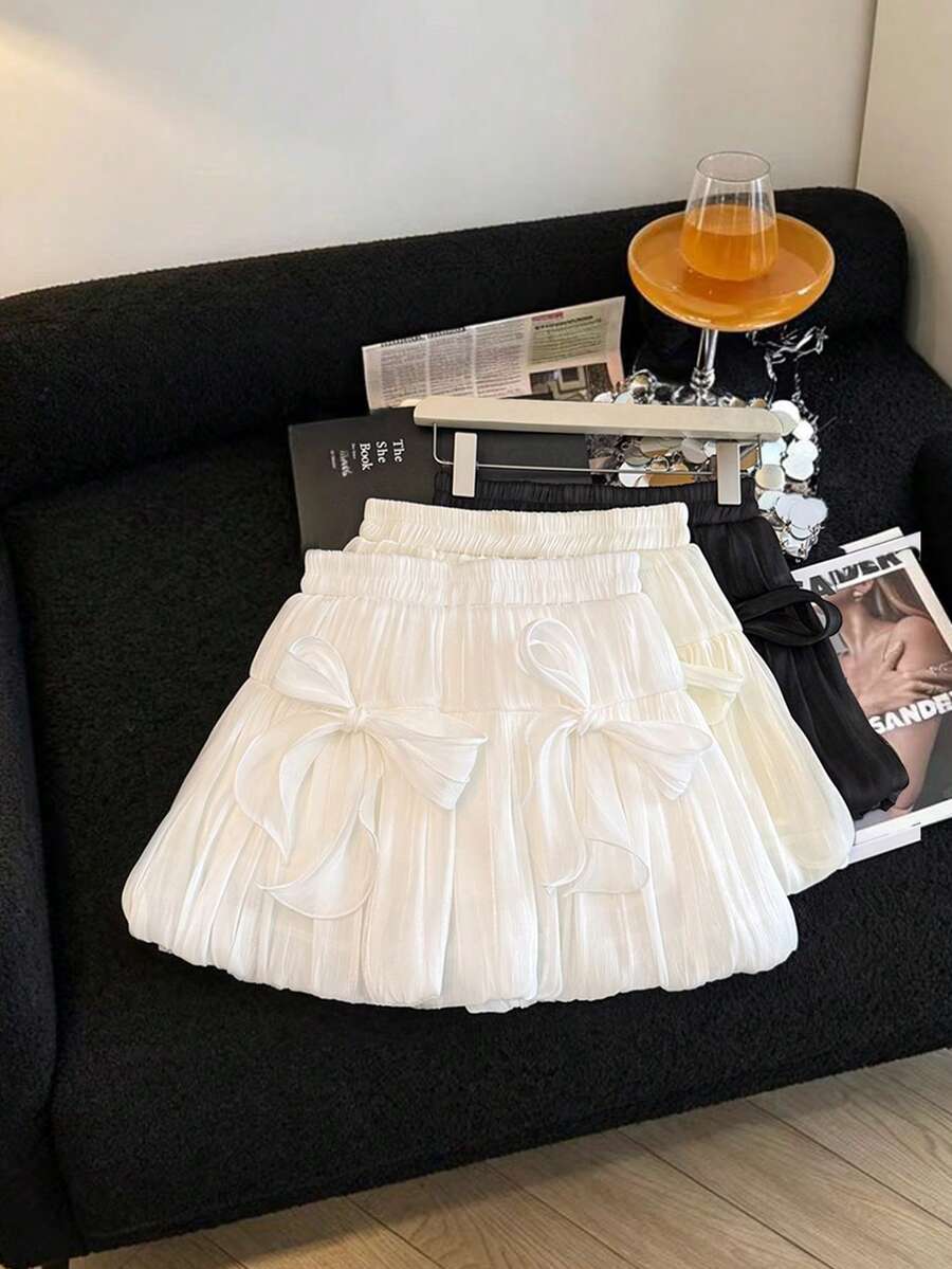 SHEIN Franclia 白色修身A字裙,优雅夏季度假装扮,百搭派对服饰 - 白色 - 查看 1