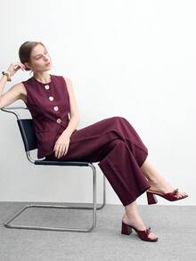CUCCOO BIZCHIC 女士时尚高跟凉鞋 - 酒紅色 - 查看 6