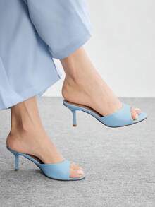 CUCCOO BIZCHIC 女士时尚百搭高跟凉鞋，适合婚礼、夏季、毕业典礼、舞会、度假等场合，优雅百搭，商务休闲、商务时尚，春季、春假、复活节、圣诞节等场合皆宜。 - 淺藍1 - 查看 4