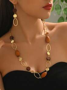 Collar de Cruz de Acero Inoxidable con Circonita, para Uso Diario de Mujeres - Oro 2 - Ver 4