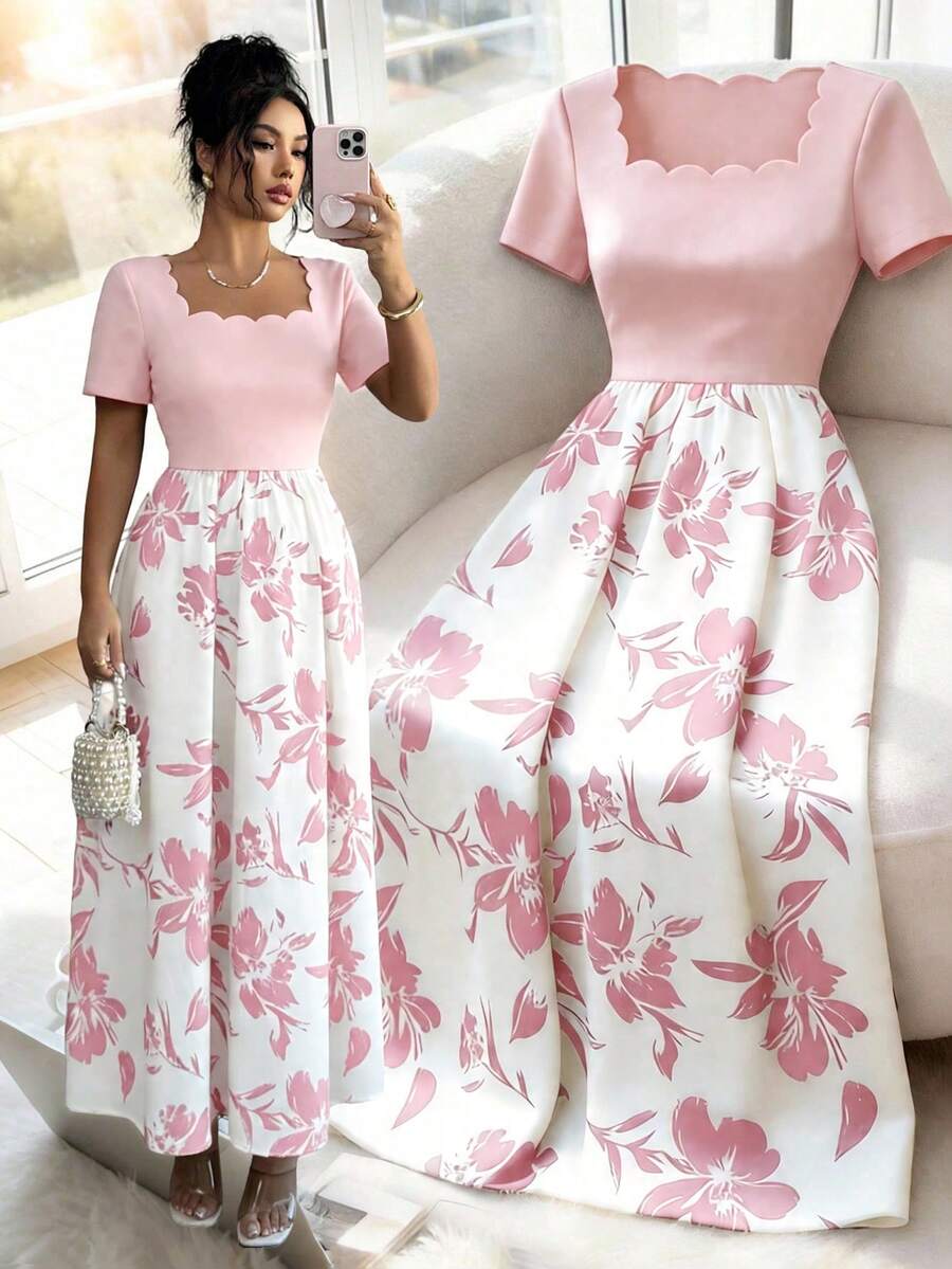 Elenzga Women's 2026 Spring/Summer New Elegant Exquisite Luxurious Long Dress - Baby Pink - View 1