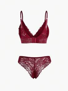 Bisouelle Bộ 3 Bộ Áo Lót Ren Hoa & Quần Lót - Nhiều màu - Xem 22