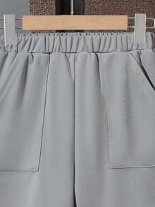 Vacaura Tween Boy Letter Patched Detail 2 In 1 Tee & Shorts - Grey - View 5