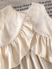 Emery Rose Kids Emery Rose Kids مجموعة ملابس علوية أكمام بلا أكمام ذو رقبة دائرية وبنطال طويل لون أحادي للفتيات الصغيرات، 2 قطعة - لون برتقالي - مشاهدة 10