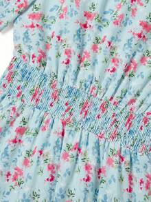 xheEllevyn Vestido de mujer romántico con estampado todo sobre, con lazo en la cintura, vestido midi para vacaciones, vestido floral rosa, vestido de primavera, vestido para té, vestido rosa para brunch, vestido floral midi de mujer para primavera/verano, vestido elegante con estampado floral rosa para vacaciones/oficina, vestido largo holgado de mujer con nudo de cable, vestido rosa para festival, vestidos florales para mujer, vestidos de verano, vestido de playa, atuendos de verano para vacaciones, atuendos de salida para mujeres, atuendos de verano para mujeres, vestido de verano para mujeres, atuendo de mujerxhe - Celeste - Ver 4